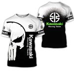 Tee shirt moto Kawasaki Skull - Racing modernisé