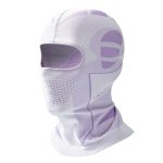 Cagoule moto bicolore blanc et violet