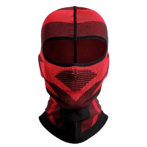 Cagoule moto rouge et noire