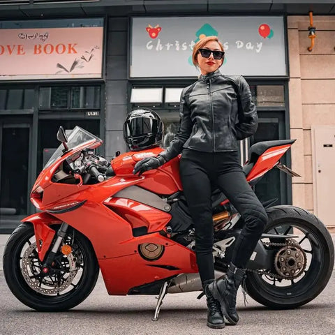 Pantalon Moto Femme Taille Haute