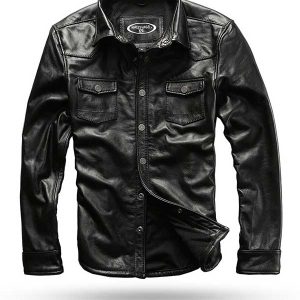 Veste Biker en cuir façon Harley