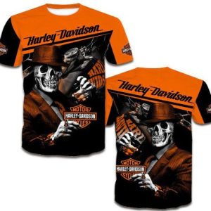 T-Shirt Motard Skull Gangster Harley - Davidson - LE PRATIQUE DU MOTARD