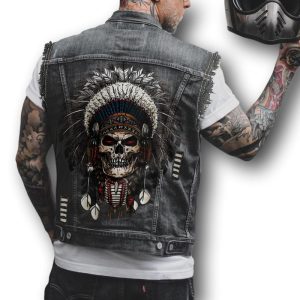 Veste Jean biker sans manche – Indian - LE PRATIQUE DU MOTARD