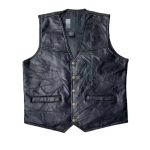 Gilet Biker en cuir noir