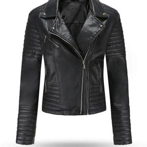 Veste Biker Noir Femme pas cher S