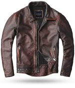 Veste Cuir Marron Vintage XXXL