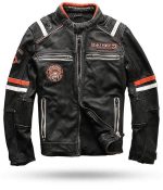 Veste Cuir Moto Vintage S