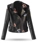 Veste en Cuir Fleur