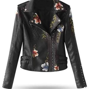 Veste en Cuir Fleur