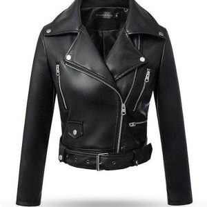 Veste Simili Cuir Femme Noire | Mr.Biker S