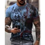 T-shirt pour homme - CORNER CAFE Route 66 - Le Pratique du Motard